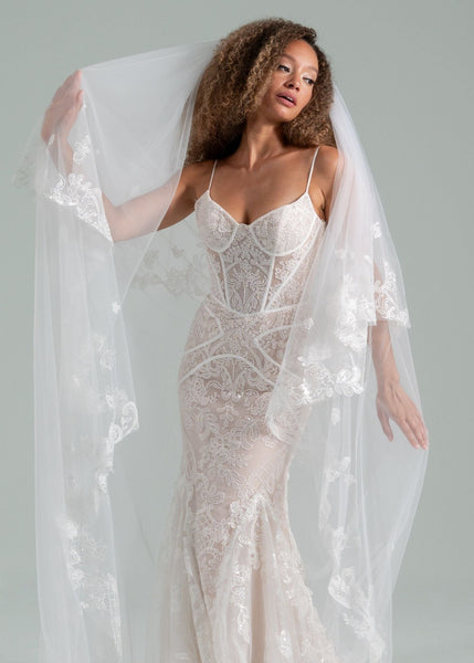 Hayley Paige Trunk Show - She Who Hung the Moon Veil - Vancouver | Edmonton Bridal Shop Wedding Dresses